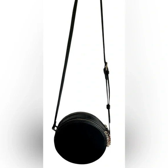 Free People Leather Circle Crossbody Bag Black - Picture 2 of 14